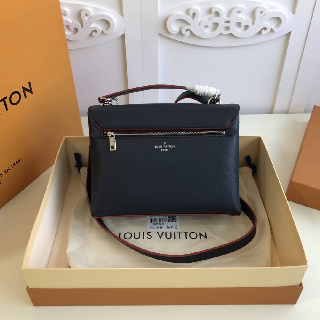 Best Replica Louis Vuitton MyLockMe 2way Leather Grain Replica Satchel Black M54849 - Colareps