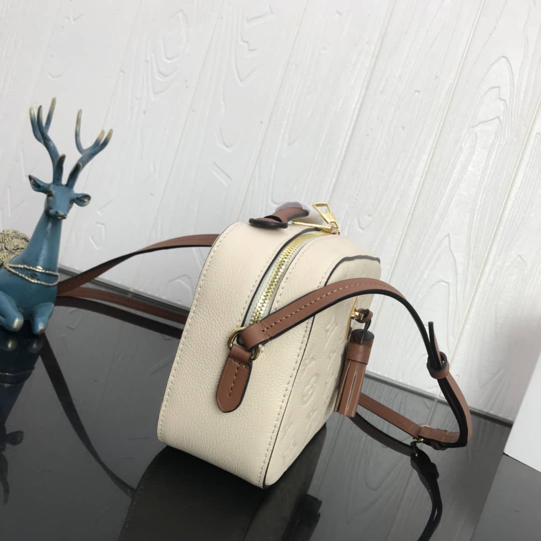 Best Replica Louis Vuitton Saintonge Monogram Empreinte Replica Bag White M44593 - Colareps