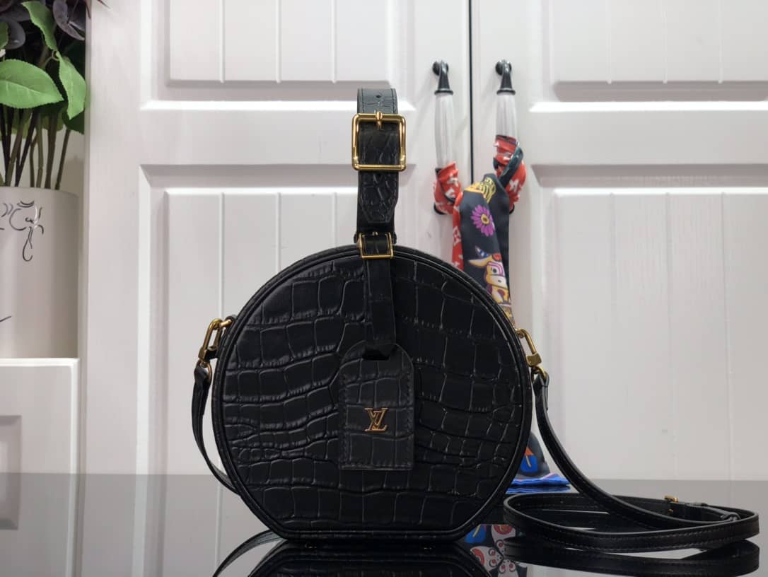 Best Replica Best Replica Louis Vuitton Petite Boite Chapeau Crocodilien Brillant Replica Bag Black N93597(ColaReps) - Colareps
