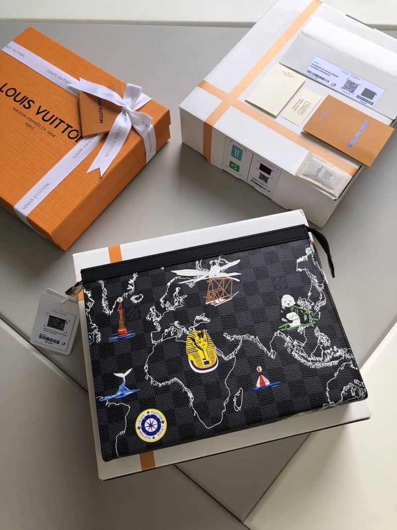 Best Replica Louis Vuitton Damier Graphite Replica Pochette Voyage MM Black N40205 - Colareps