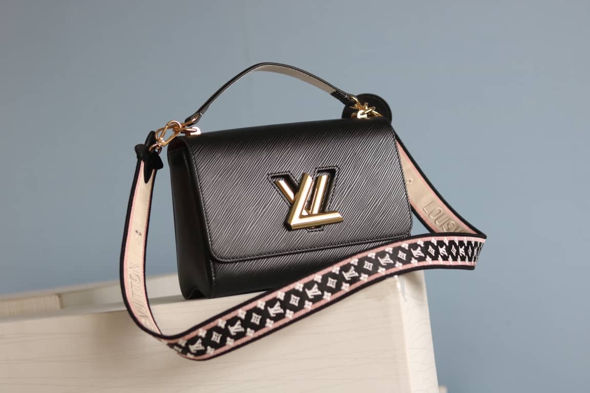 Best Replica Louis Vuitton Textured Epi Leather Twist Series Bag Black - Colareps