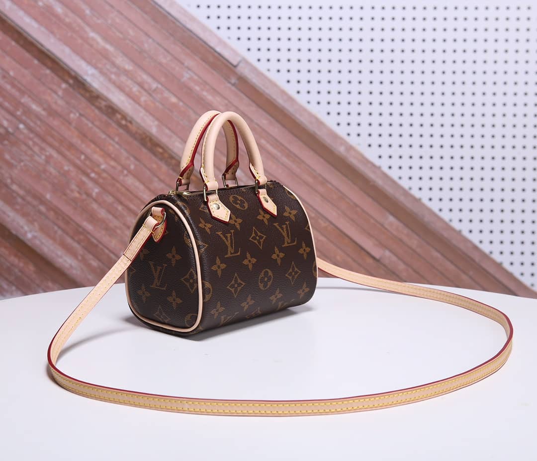 Best Replica Louis Vuitton Crossbody Dupe Nano Speedy Monogram Canvas M61252 - Colareps
