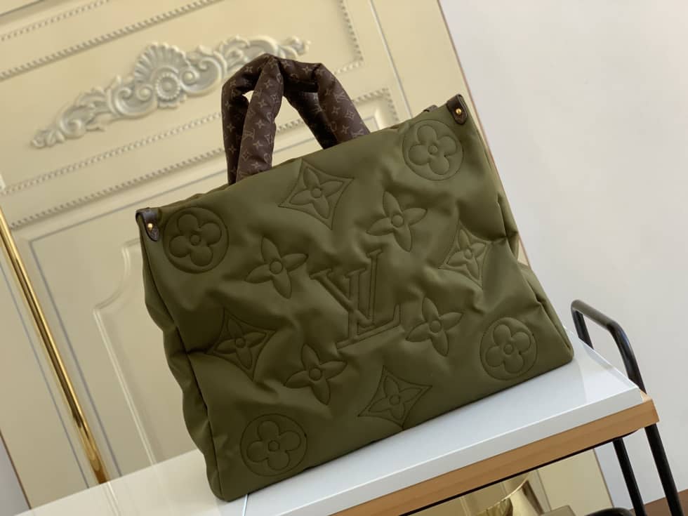 Best Replica Louis Vuitton Onthego GM Nylon Monogram Pilow Giant Green M59007 Replica Tote - Colareps