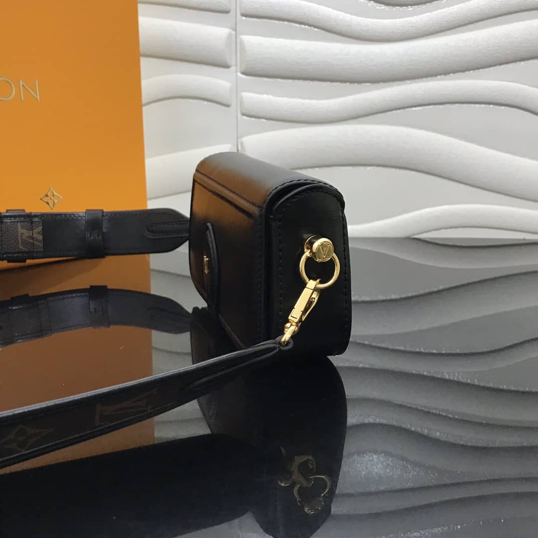 Best Replica Louis Vuitton Officier Pouch Monogram Canvas Strap Replica Bag Black M69841 - Colareps