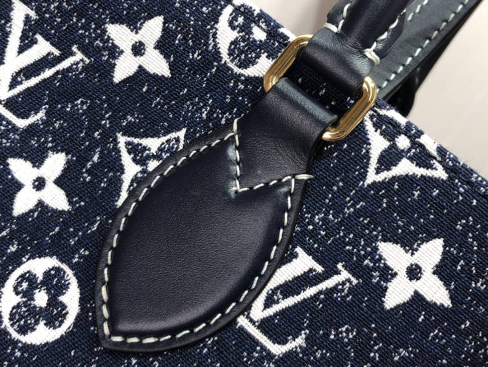 Best Replica Louis Vuitton Onthego MM Denim Leather M59608 Replica Tote - Colareps