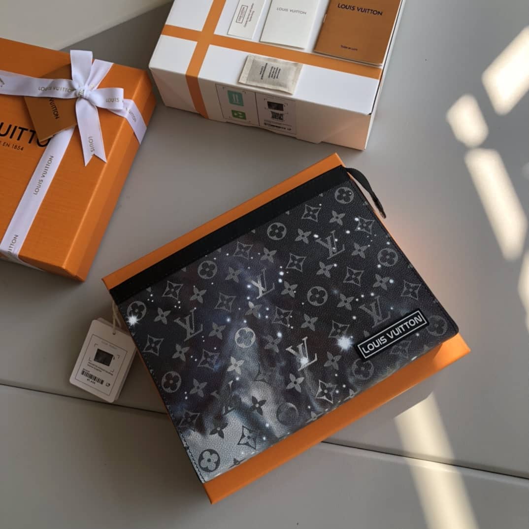 Best Replica Louis Vuitton Monogram Galaxy Canvas Replica Pochette Voyage Black M44448 - Colareps