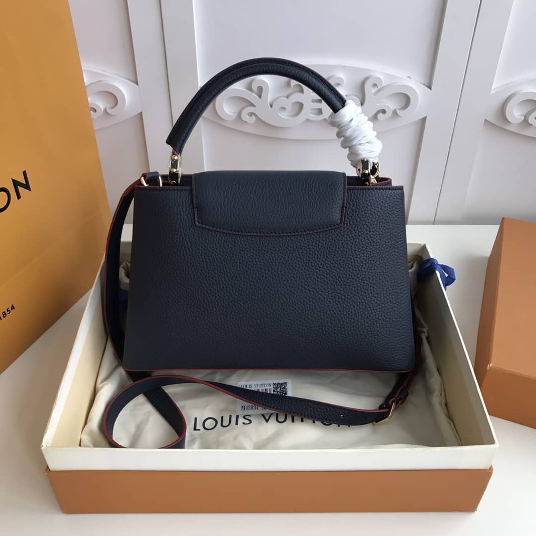 Best Replica Louis Vuitton Capucines MM 2way Taurillon Leather Shoulder Bag Replica Blue M43934 - Colareps