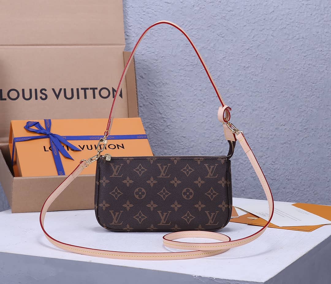 Best Replica Louis Vuitton Replica Pochette Accessoires Canvas Brown M40712 - Colareps