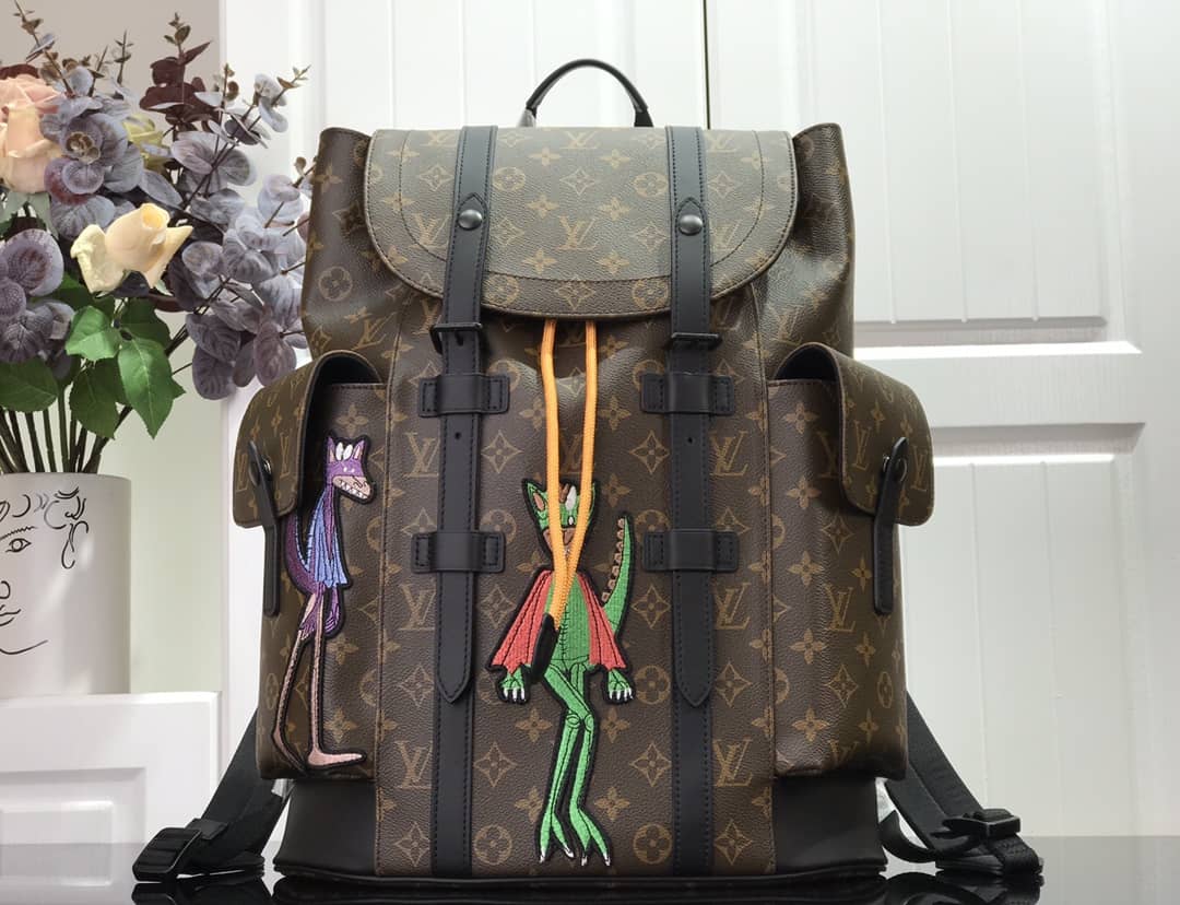 Best Replica Louis Vuitton Christopher PM Monogram Macassar Canvas Leather Replica Backpack M43735 - Colareps