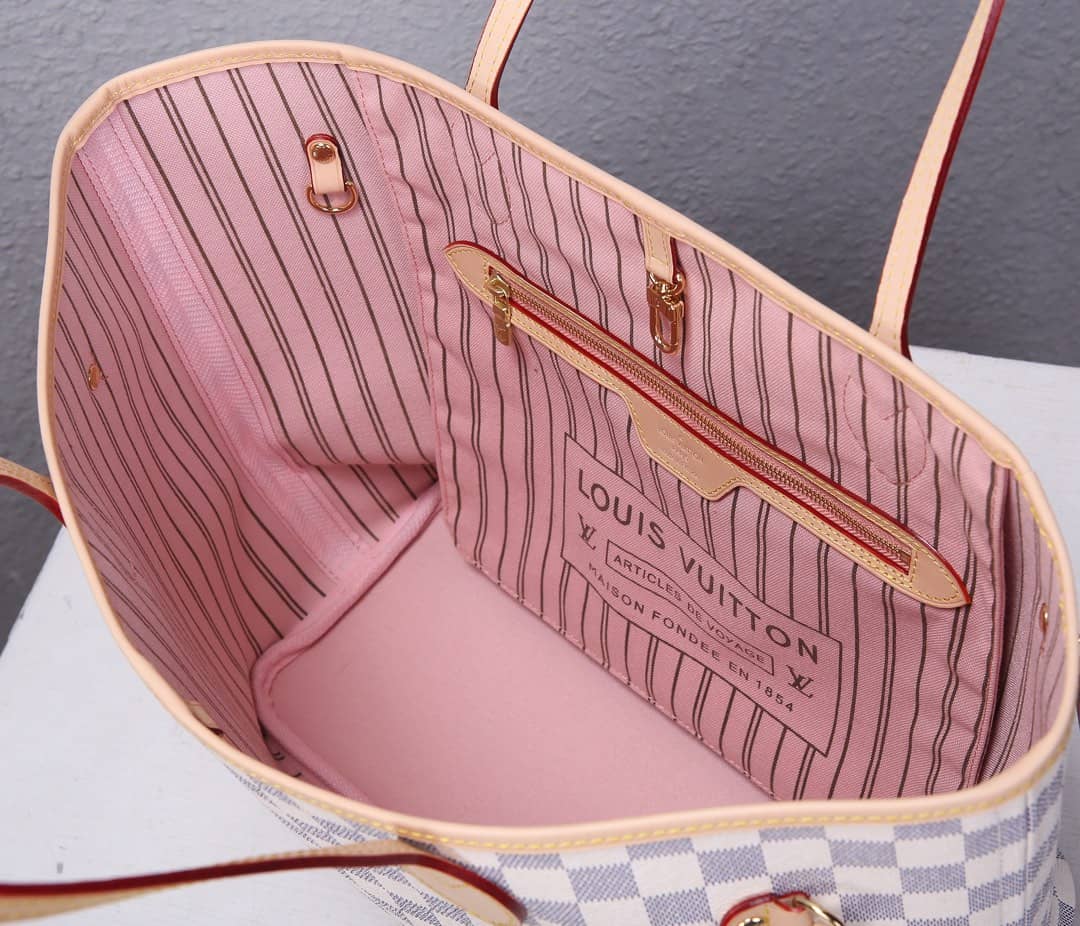 Best Replica Louis Vuitton Neverfull Dupe MM Damier Azur Tote N41361 - Colareps
