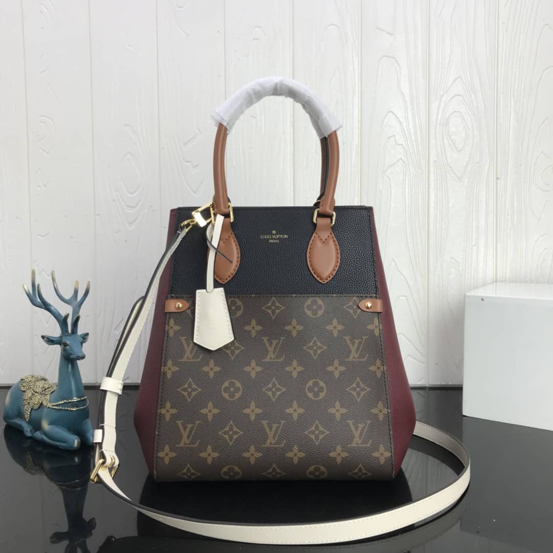 Best Replica Louis Vuitton Monogram Fold MM 2way Tote Replica Black M45409 - Colareps