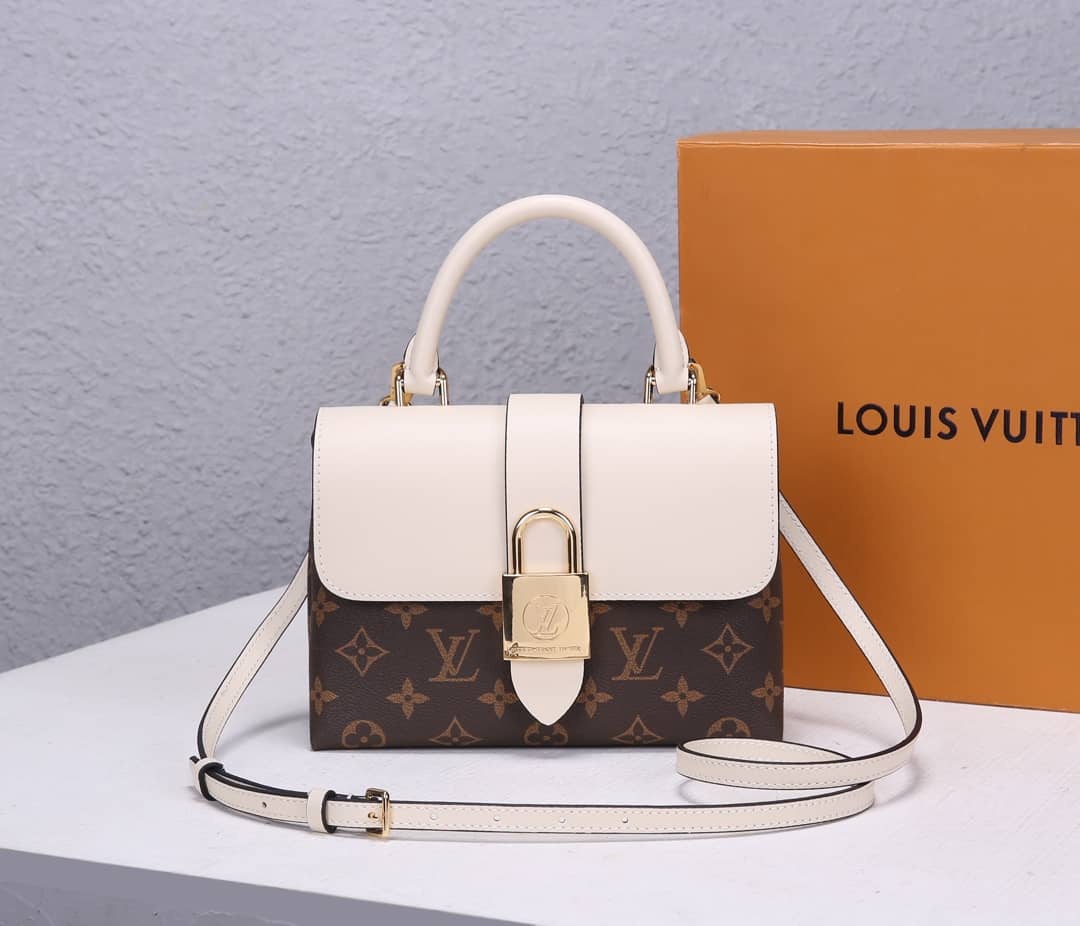 Best Replica Louis Vuitton Locky BB 2way Replica Shoulder Bag White M44141 - Colareps