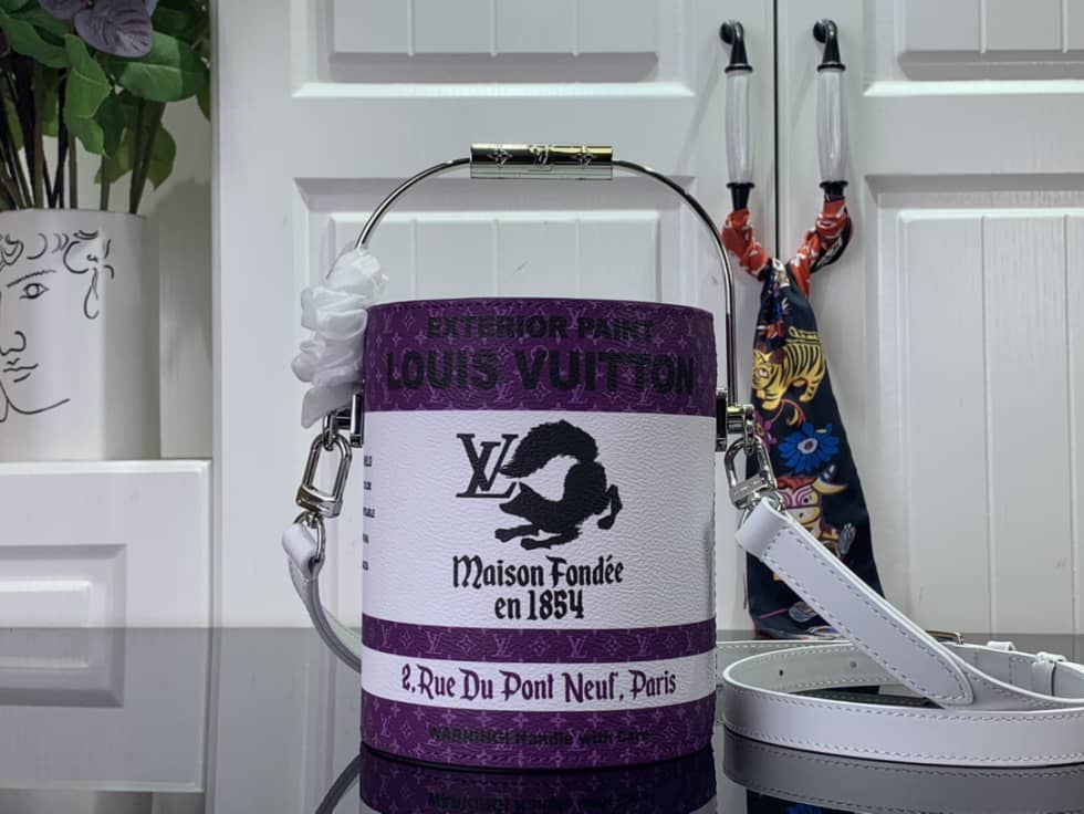 Best Replica Louis Vuitton Paint Can Purple M81591 Replica Bucket Bag - Colareps