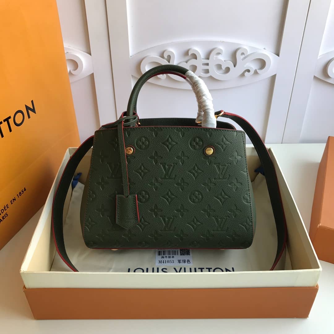 Best Replica Louis Vuitton Monogram Montaigne BB Empreinte Bag Replica Green M41053 - Colareps