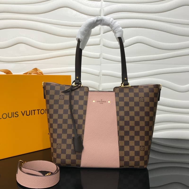 Best Replica Louis Vuitton Jersey Damier Ebene Canvas Magnolia Pink Bag Replica N44041 - Colareps