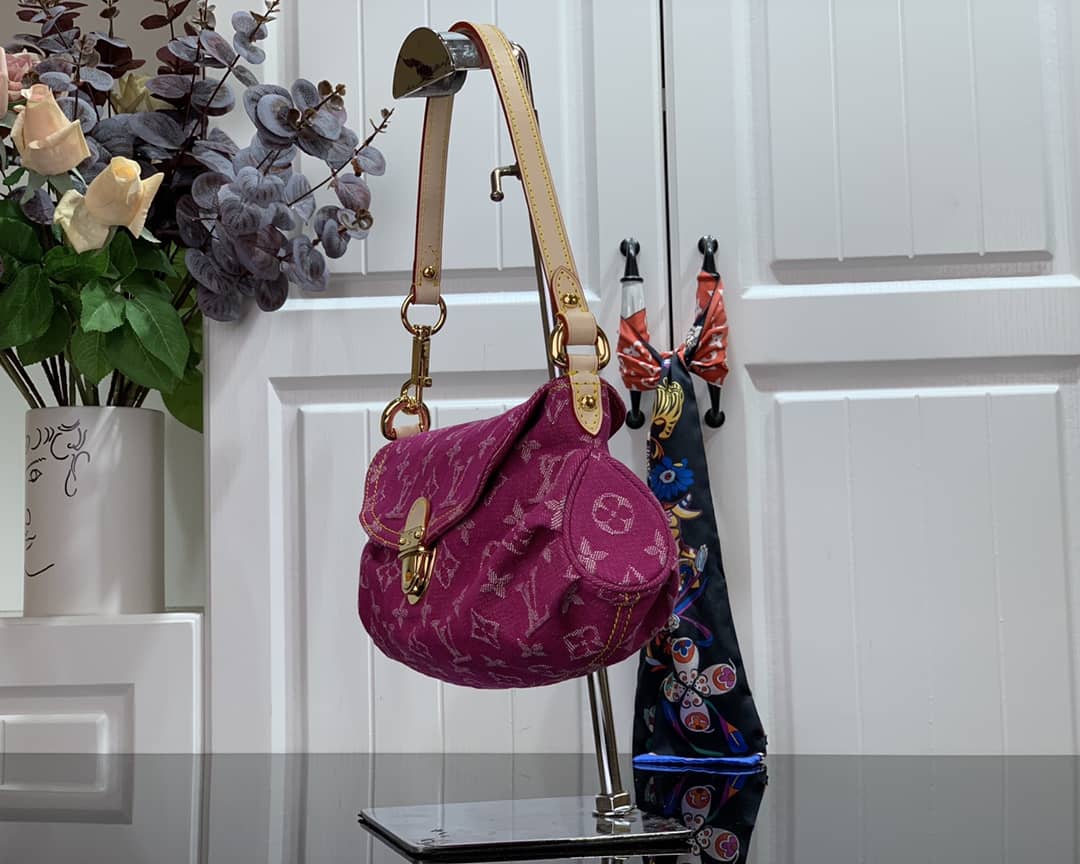 Best Replica Louis Vuitton Monogram Denim Mini Pleaty Replica Shoulder Bag Pink M95050 - Colareps