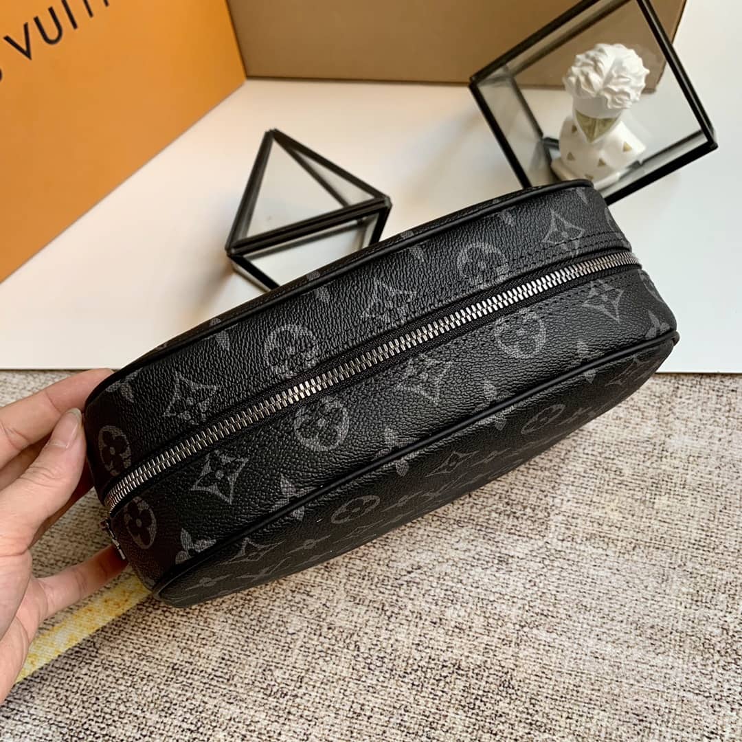 Best Replica Louis Vuitton Monogram Canvas Toiletry Bag Replica Black M47527 - Colareps