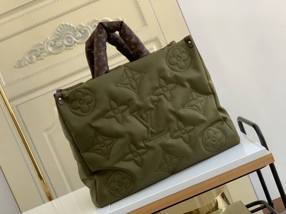 Best Replica Louis Vuitton Onthego GM Nylon Monogram Pilow Giant Green M59007 Replica Tote - Colareps
