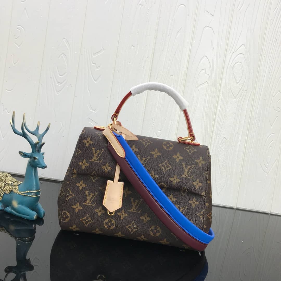Best Replica Louis Vuitton Cluny BB Monogram Canvas Shoulder Handbag Replica Purple M42738 - Colareps