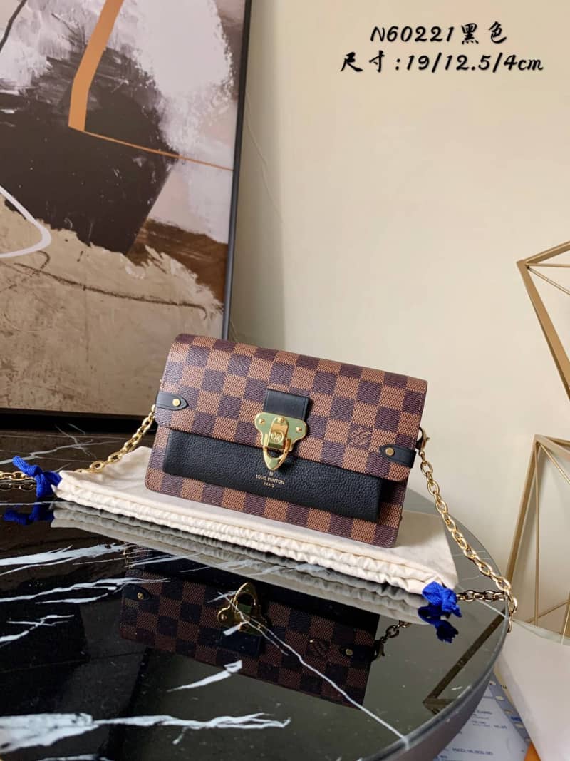 Best Replica Louis Vuitton Vavin Chain Wallet Replica Bag Black N60221 - Colareps