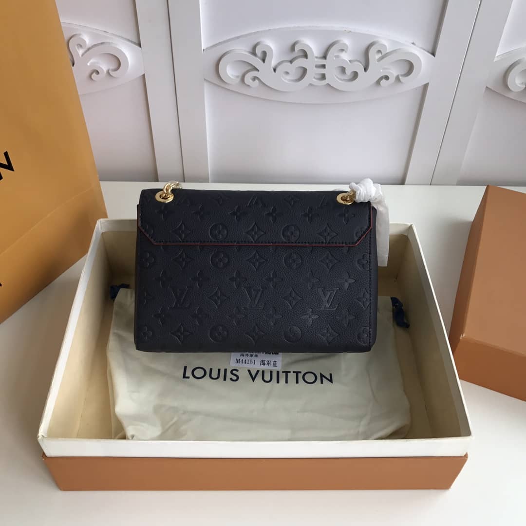 Best Replica Louis Vuitton Monogram Empreinte Vavin PM Chain Replica Shoulder Bag Black M44151 - Colareps