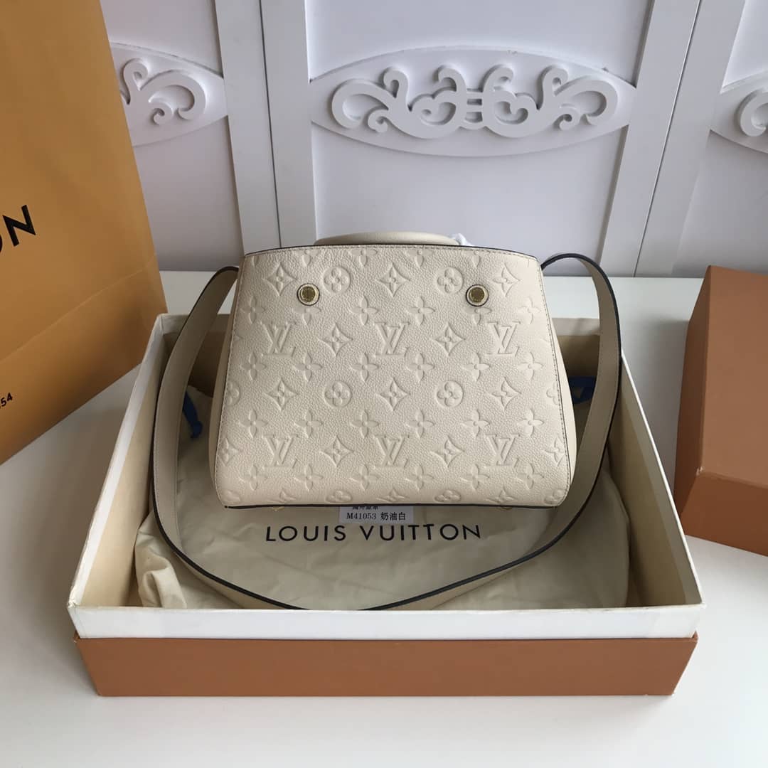 Best Replica Louis Vuitton Monogram Montaigne BB Empreinte Bag Replica White M41053 - Colareps
