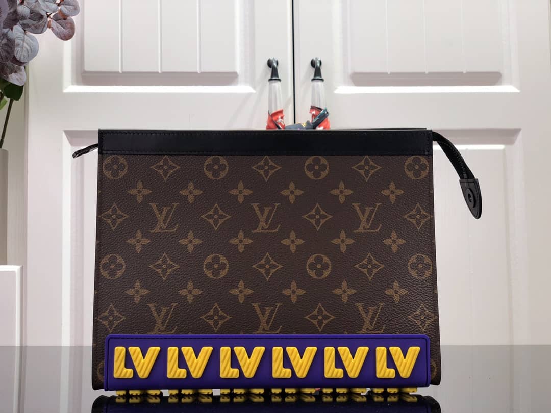 Best Replica Louis Vuitton Monogram Eclipse Canvas Replica Pochette Voyage MM Brown M61692 - Colareps