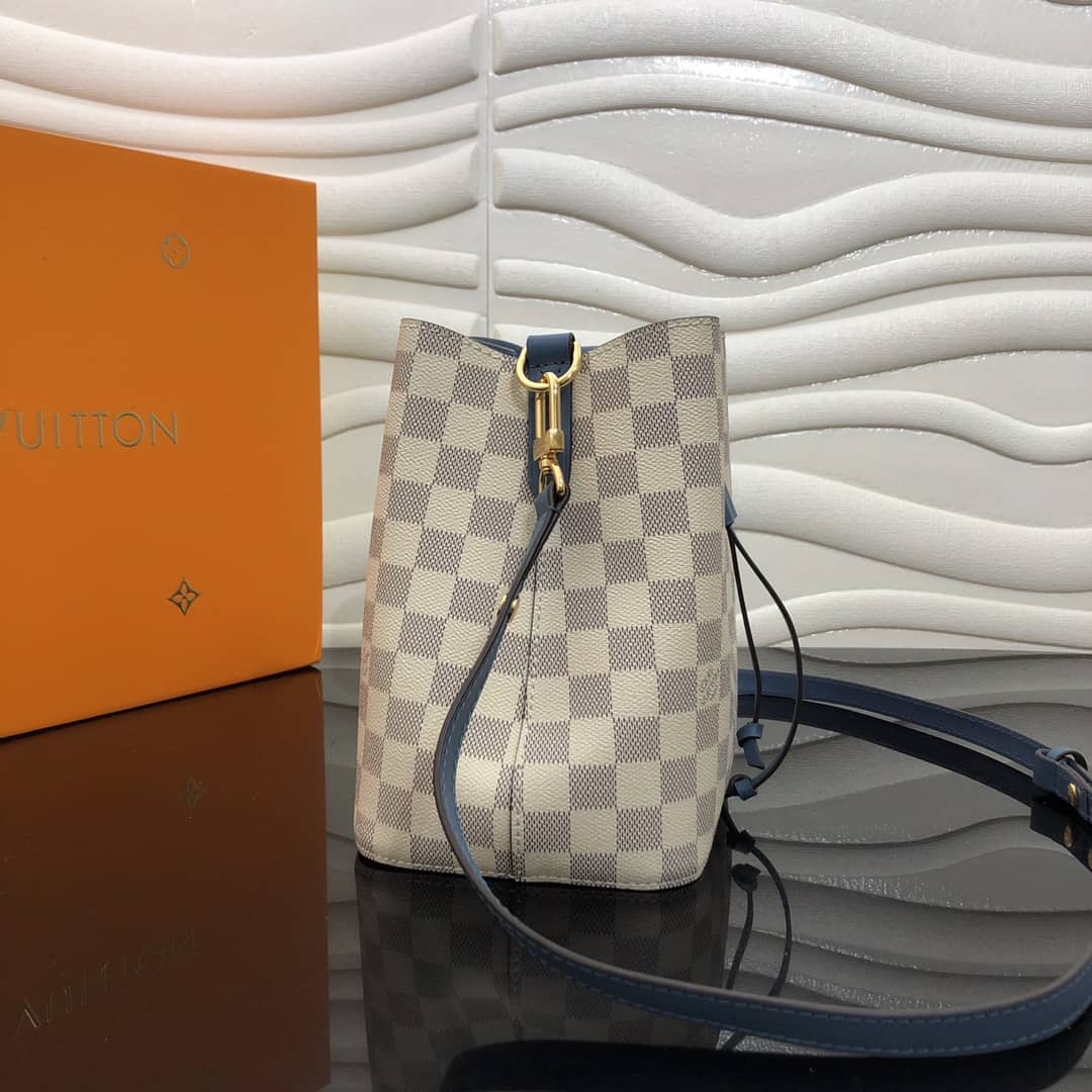 Best Replica Louis Vuitton Noe Monogram Canvas Replica Bucket Bag Beige Blue - Colareps