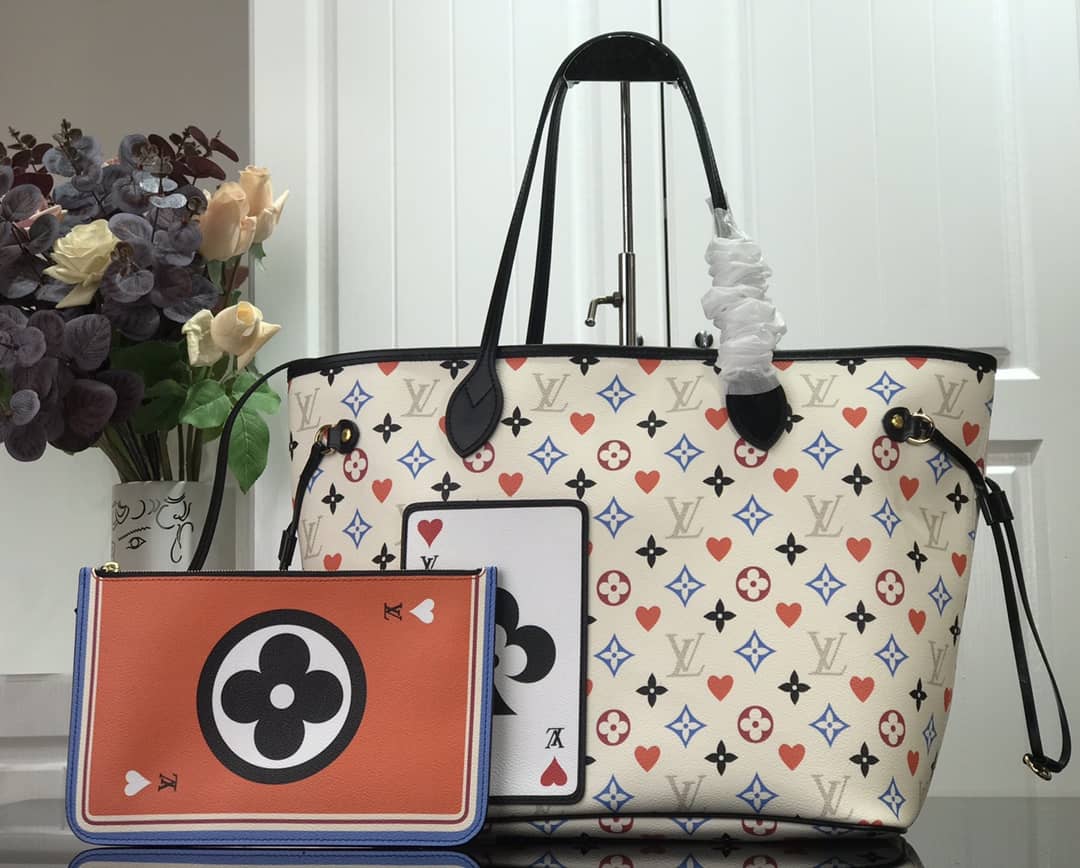 Best Replica Louis Vuitton Game On Neverfull MM Tote Replica White M57462 - Colareps