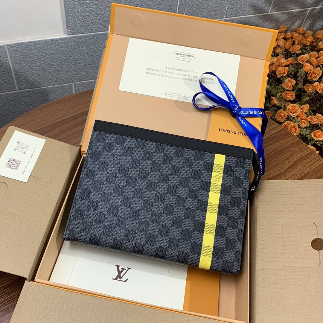 Best Replica Louis Vuitton Pochette Voyage MM Damier Graphite Canvas Replica N60107 - Colareps