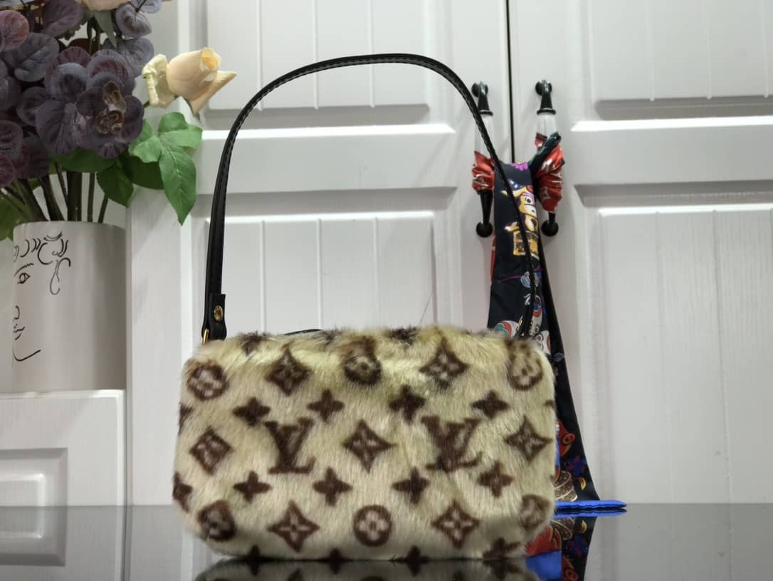 Best Replica Louis Vuitton Mink Monogram Vision Milla PM Pochette - Colareps