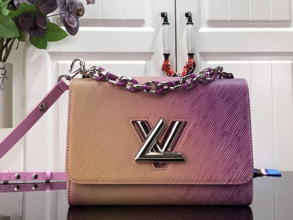 Best Replica Louis Vuitton Twist MM Gradient Epi Grained Cowhide Leather Orange M59894 Replica Crossbody Bag - Colareps