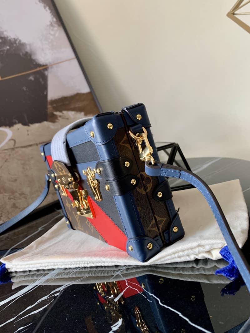 Best Replica Louis Vuitton Petite Malle Diagonal Stripes Monogram Canvas Replica Trunk M55437 - Colareps