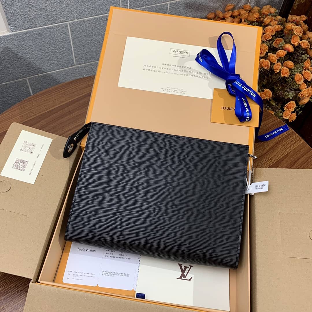 Best Replica Louis Vuitton Replica Toiletry Pouch 26 Epi Leather Bag Black M41366 - Colareps