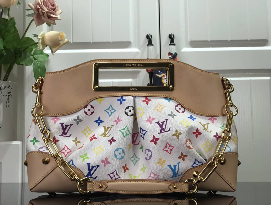 Best Replica Louis Vuitton Judy MM 2way Monogram Multi-Color Bag Replica White M40255 - Colareps