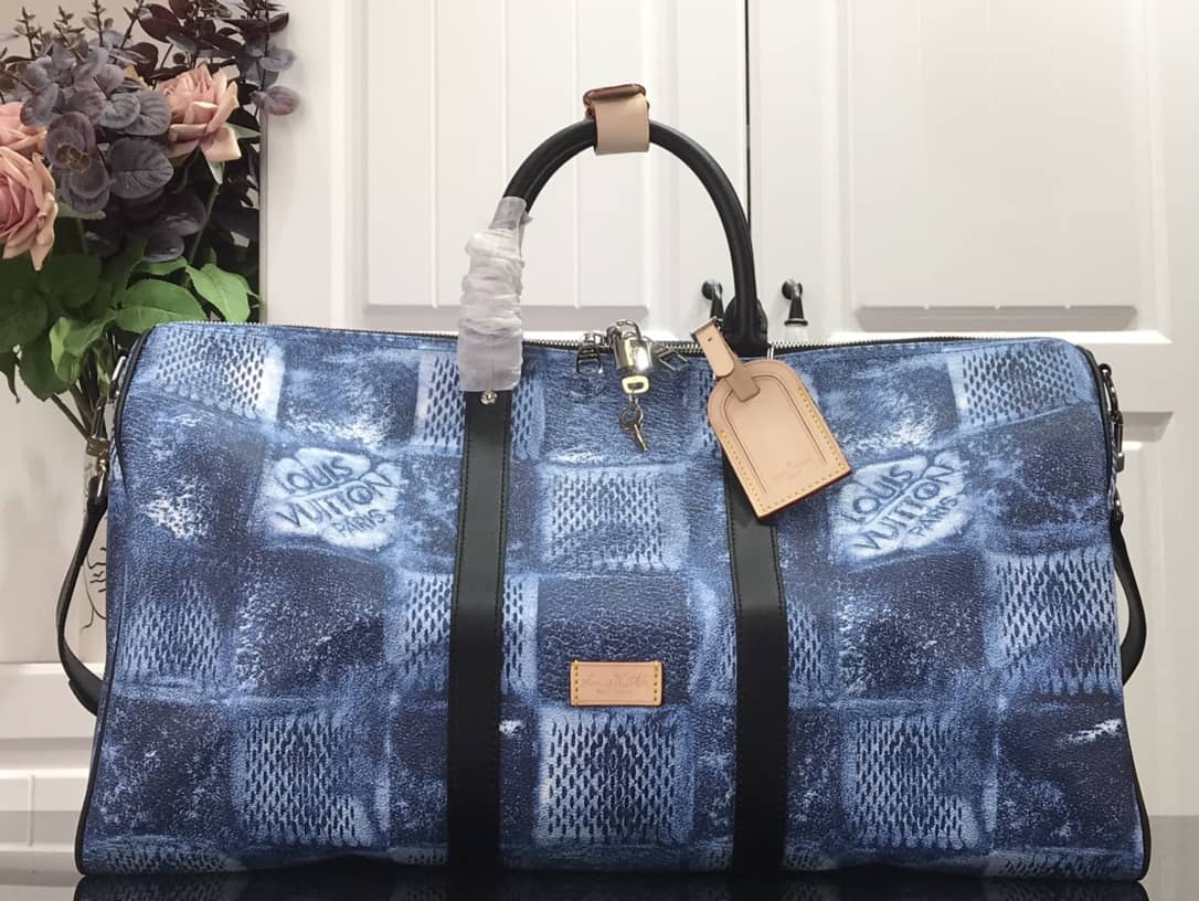 Best Replica Louis Vuitton Keepall Bandoulière 50 Travel Bag Replica Blue N50069 - Colareps