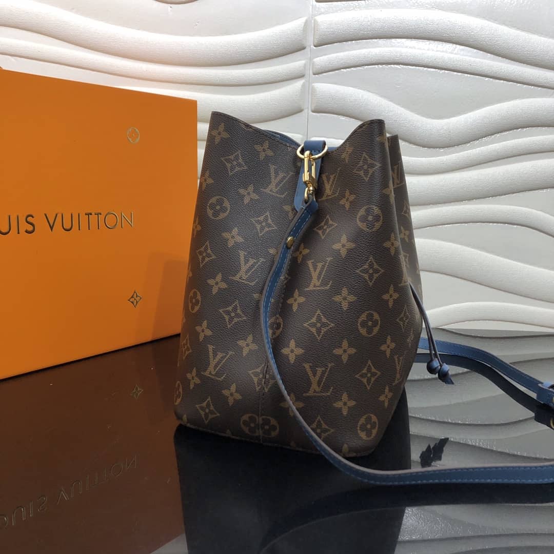 Best Replica Louis Vuitton Neonoe Replica Bucket Bag Brown Blue M44020 - Colareps