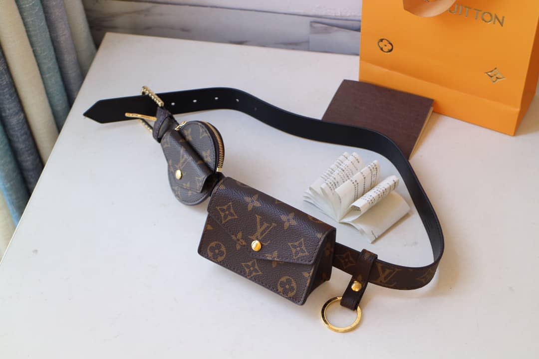 Best Replica Louis Vuitton Monogram Canvas Daily Multi Replica Pochette 30mm Belt Brown M0236U - Colareps