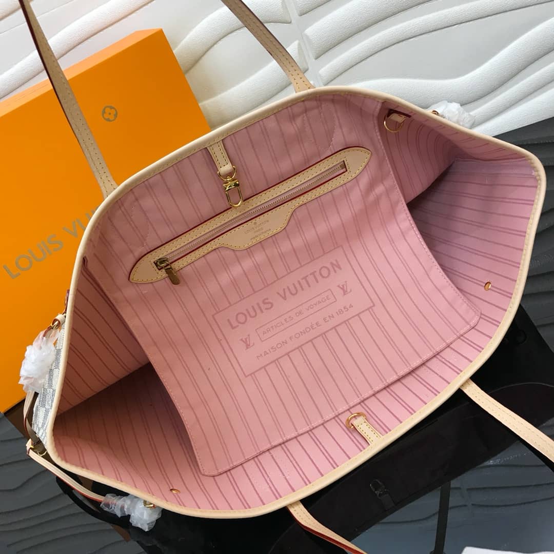 Best Replica Louis Vuitton Neverfull GM Damier Azur Tote Replica Beige N40990 - Colareps