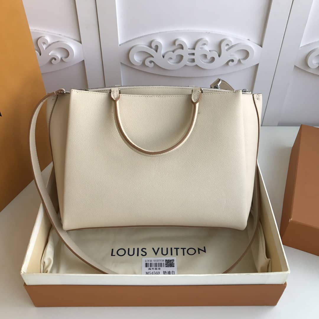 Best Replica Louis Vuitton Lockmeto Leather Tote Replica White M54569 - Colareps