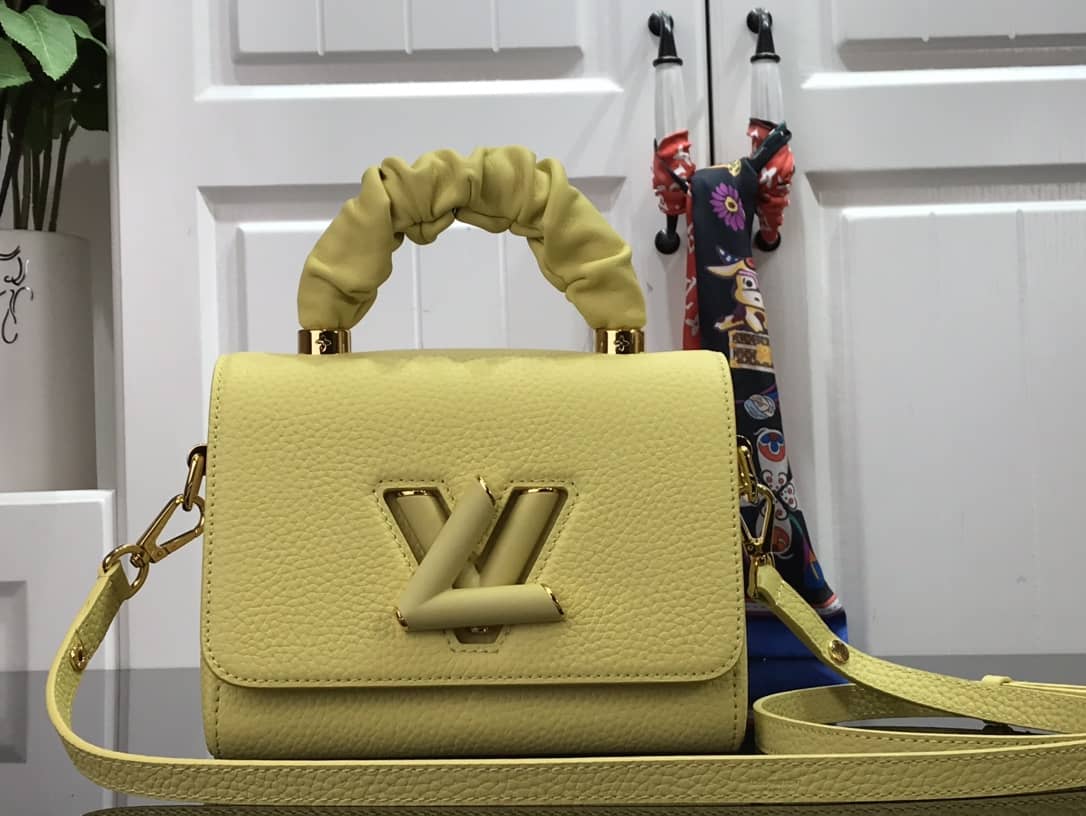 Best Replica Louis Vuitton Replica Bags Twist PM Pondichery Taurillon Replica Leather Bag Yellow M58691 - Colareps