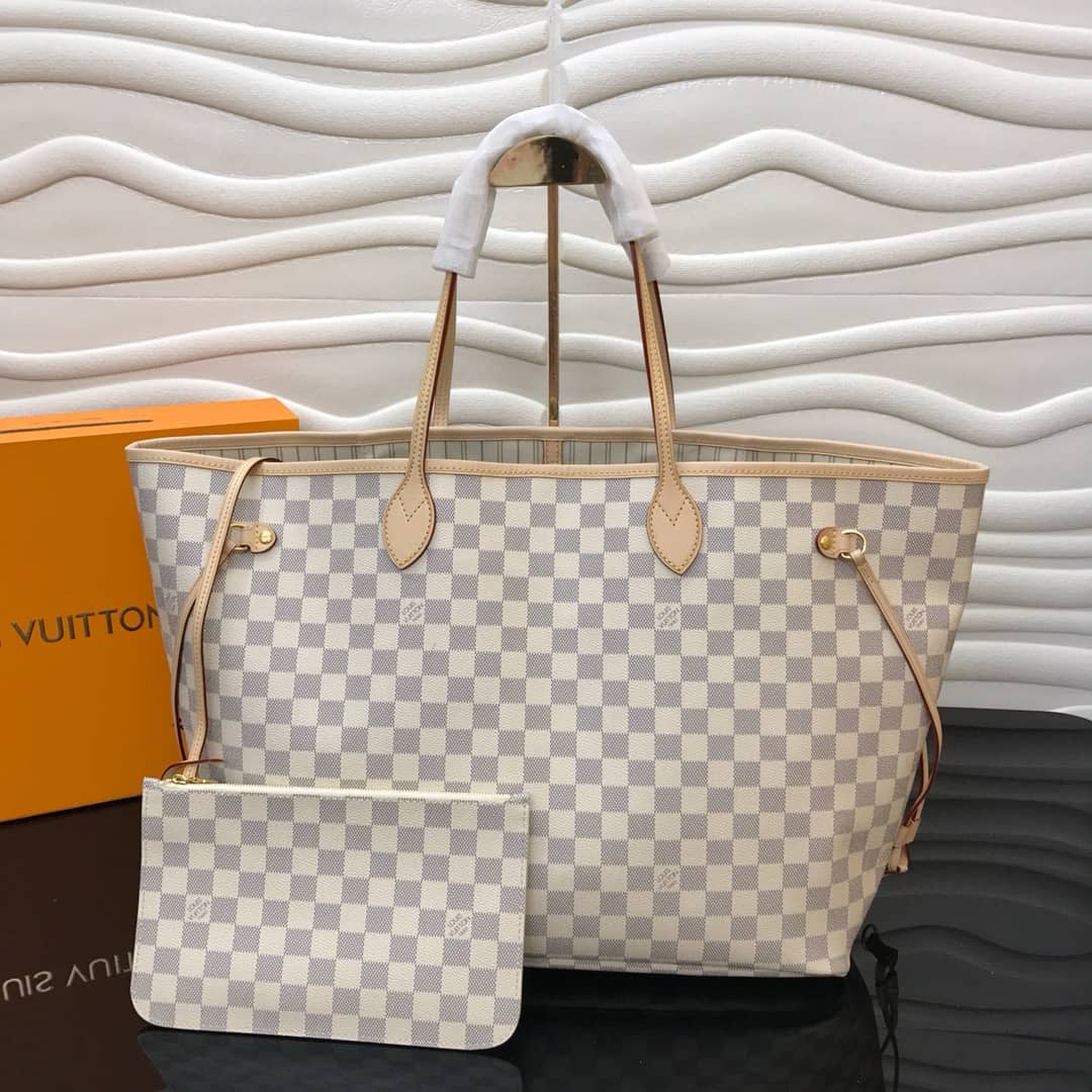 Best Replica Louis Vuitton Neverfull GM Damier Azur Tote Replica White N40990 - Colareps