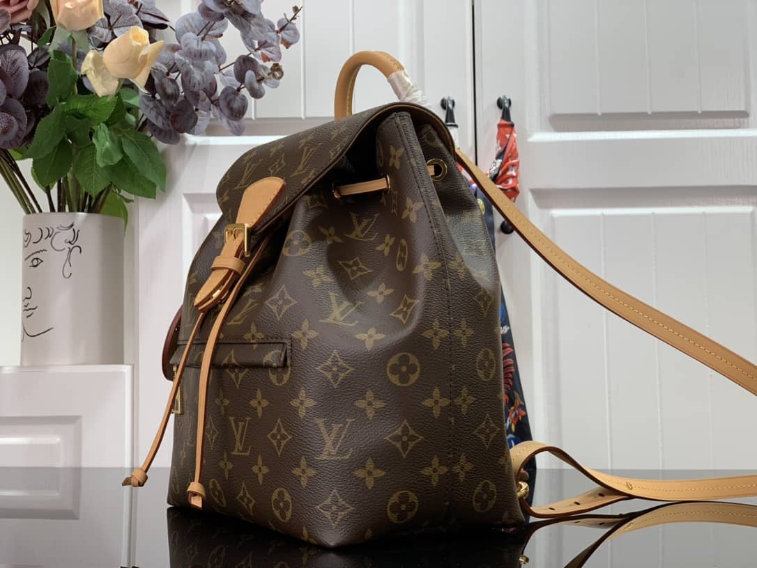 Best Replica Louis Vuitton Ann Platt Montsouris PM Noir Leather Replica Backpack Brown M45205 - Colareps