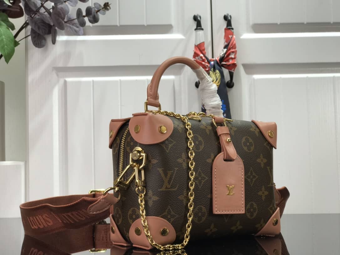 Best Replica Louis Vuitton Petite Malle Souple Monogram Bag Replica Pink M45571 - Colareps