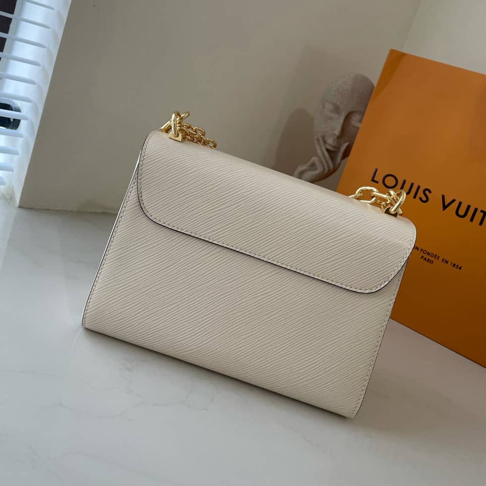 Best Replica Louis Vuitton Twist MM Epi Grained Leather White M59403 Replica Crossbody Bag - Colareps