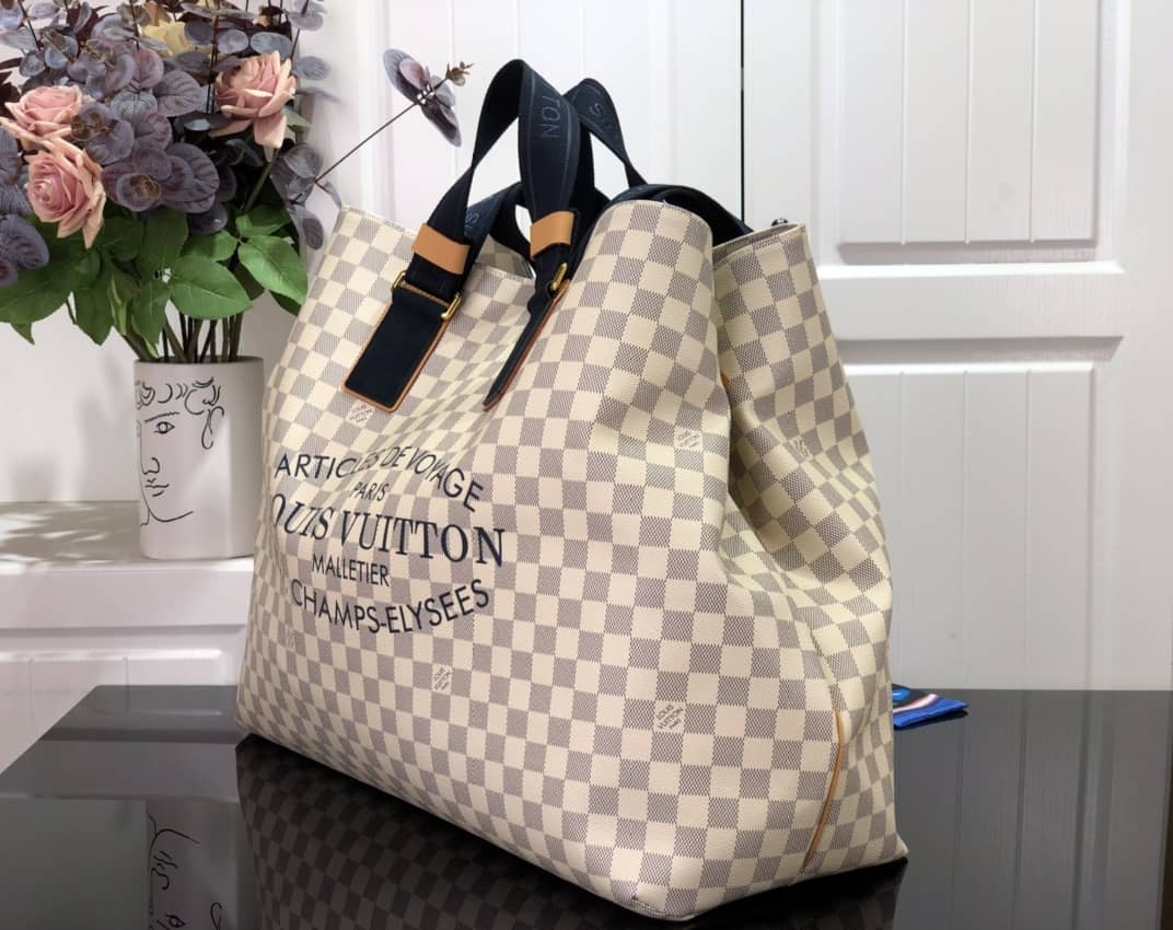 Best Replica Louis Vuitton Cabas Damier Azur Canvas GM N41180 Replica Shoulder Bag - Colareps
