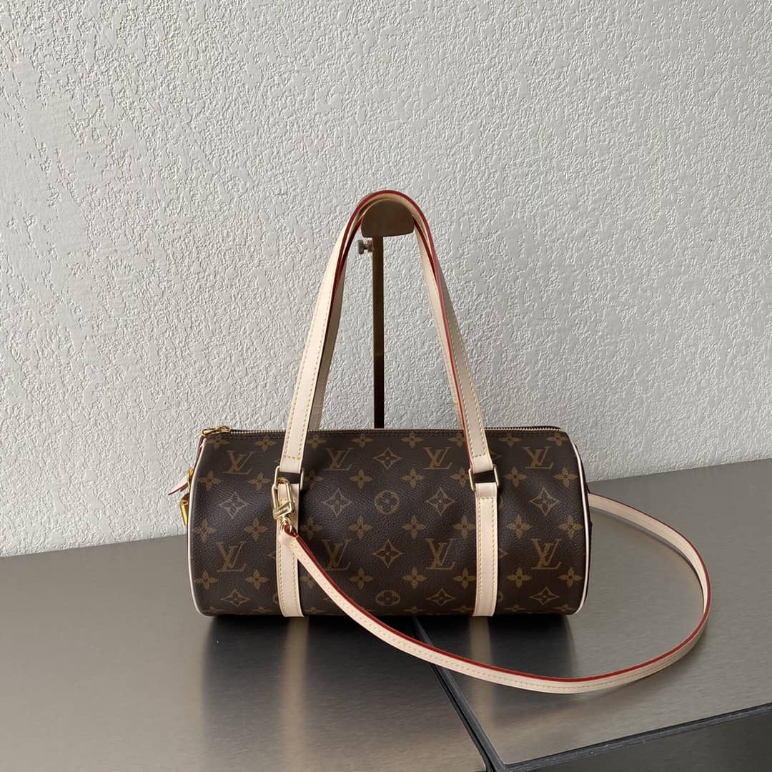 Best Replica Wholesale LV Leather Cylinder Replicas Shoulder Bag Brown - Colareps