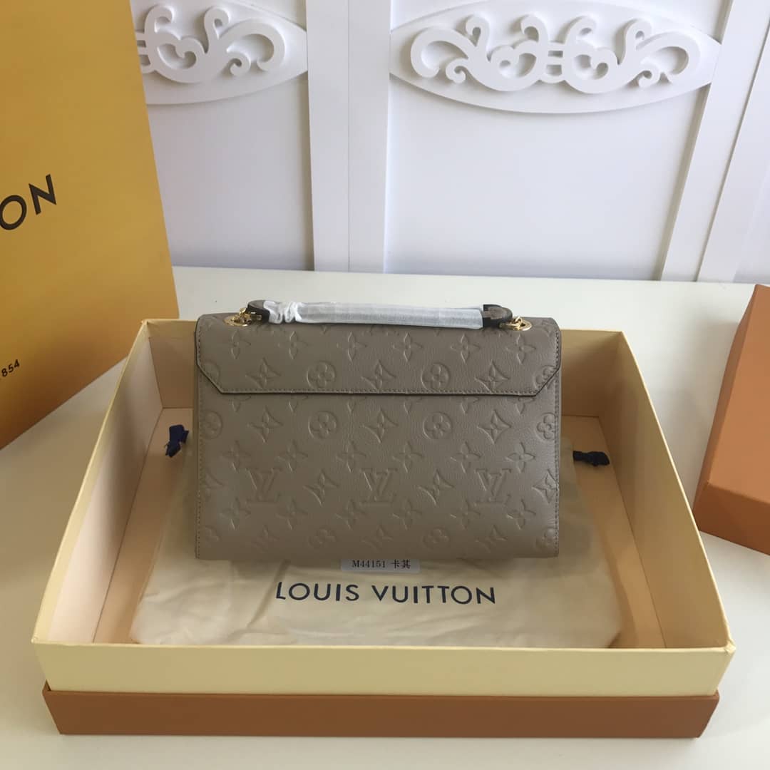 Best Replica Louis Vuitton Monogram Empreinte Vavin PM Chain Replica Shoulder Bag Khaki M44151 - Colareps