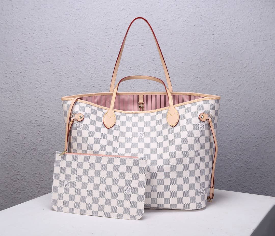 Best Replica Louis Vuitton Neverfull Dupe MM Damier Azur Tote N41361 - Colareps