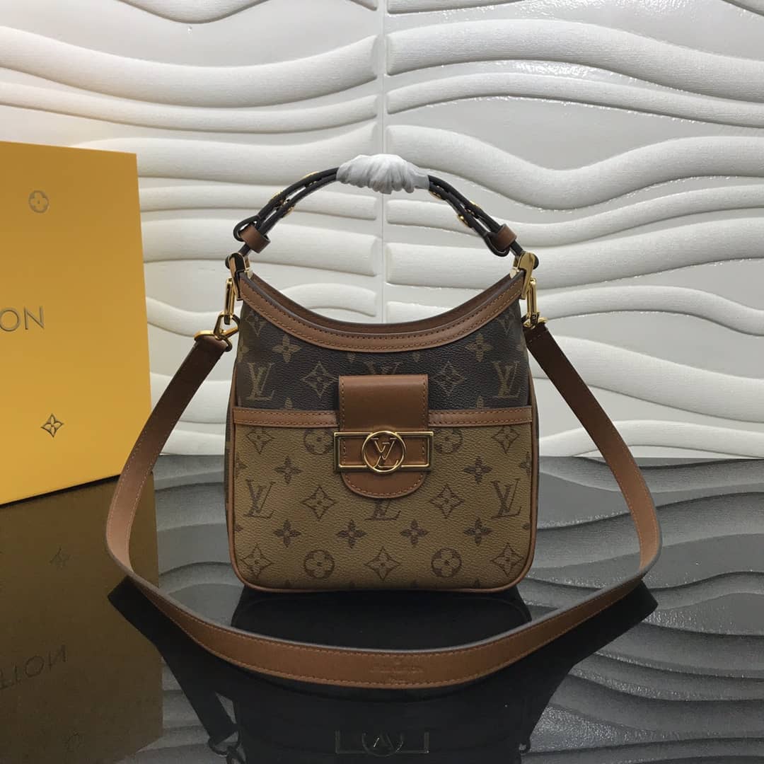 Best Replica Louis Vuitton Monogram Dauphine MM Replica Hobo M45195 - Colareps